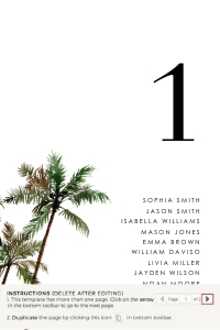 palma-stat-10-65 | Seating cards 4x6": palma-stat-10-65 | palm tree seating cards