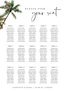 palma-stat-10-66-b | seating chart A2: palma-stat-10-66-b | Palm tree Seating chart portrait