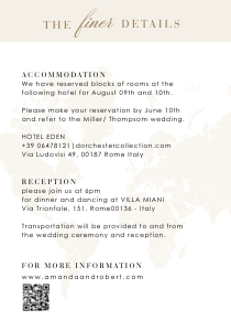 sofia-stat-16-41 | 3.5 x 5" Details Card: sofia-stat-16-41 | GOLD passport wedding invitation suite