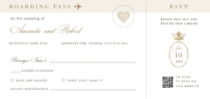 sofia-stat-16-41 | 21x9.9cm boarding Pass RSVP: sofia-stat-16-41 | GOLD passport wedding invitation suite
