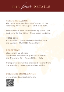 sofia-stat-16-44 | 3.5X5" - Details Card: sofia-stat-16-44 | USA red passport wedding invitation suite