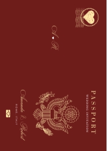 sofia-stat-16-44 | A5 - US Passport Wedding Invitation: sofia-stat-16-44 | USA red passport wedding invitation suite
