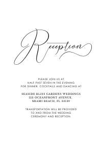 ella-stat-50-13 | 4x6" reception card card: ella-stat-50-13-set |  Wedding Invitation  Suite - D1