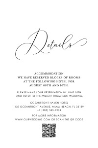 ella-stat-50-13 | 4x6" details card card: ella-stat-50-13-set |  Wedding Invitation  Suite - D1