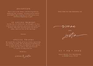 sienna-stat-40-03 | wedding program A4 open: sienna-stat-40-03 | wedding program
