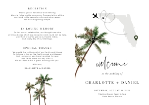 palma-stat-10-60 | palm tree wedding program A4 open: palma-stat-10-60 | Palm tree wedding program