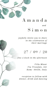 luisa-evite-23-02 | Wedding invitation with details: luisa-evite-23-02 | Eucalyptus electronic wedding invitation