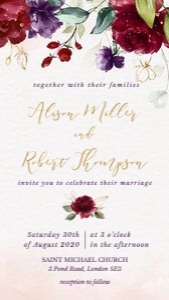 rossella-evite-07-02 | wedding invitation with details: rossella-evite-07-02 Burgundy Wedding Invitation evite