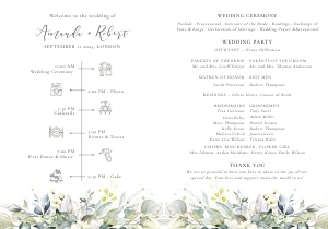 flora-stat-06-14 | foldable program fan: flora-stat-06-14 | wedding program fan
