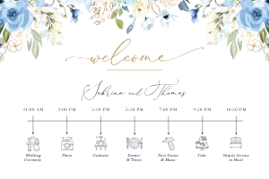 azzurra-stat-17-10 | 36x24" Wedding Timeline: azzurra-stat-17-10 | wedding day timeline (horizz)