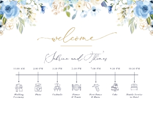 azzurra-stat-17-10 | 24x18" Wedding Timeline: azzurra-stat-17-10 | wedding day timeline (horizz)