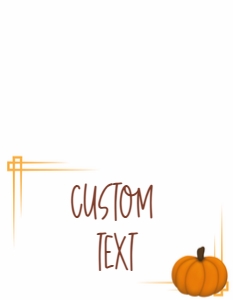 Pumpkin Place Card - 110: Pumpkin Place Card - 110