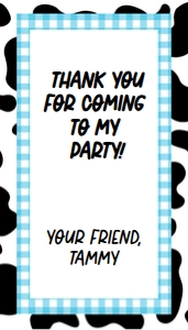 Cow print favor tag 160f1: Cow Print Favor Tag 160f1