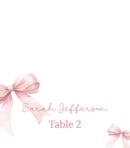 Pink Bow Place Card CB2: Pink Bow Place Cards CB2