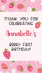 Berry First Birthday Favor Tag BF1: Berry First Birthday Favor Tag BF1