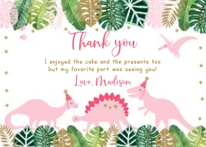 Pink Dinosaur Thank You: Pink Dinosaur Thank You