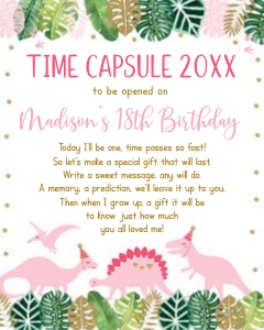 Pink Dinosaur Capsule Sign design preview