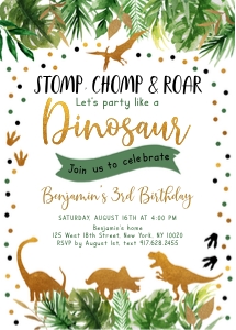 Dinosaur Birthday Invite: Dinosaur Birthday Invite