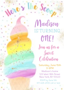 Ice Cream Invite 3 design preview