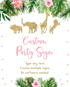Pink Safari Custom Sign: pink safari custom sign