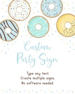 Donut Blue Custom Sign design preview