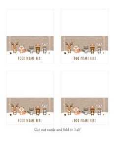 Winter Woodland Tent Cards: Winter Woodland Tent