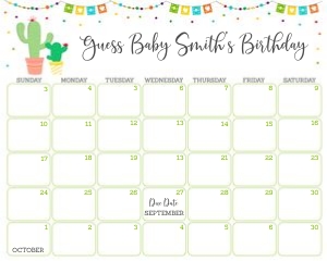 Cactus Calendar design preview
