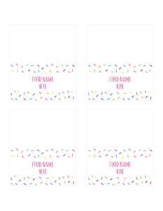 Sprinkle Tent Cards design preview