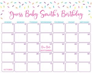 Sprinkle Calendar design preview