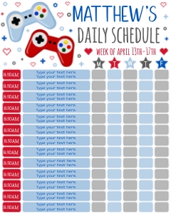 Video Game Schedule design preview