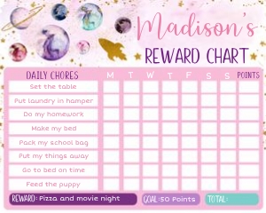 Pink Galaxy Reward design preview