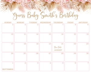 A625 Calendar design preview