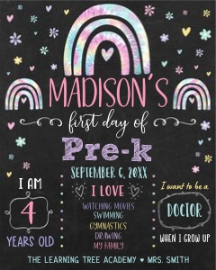 Tie Dye School Sign design preview