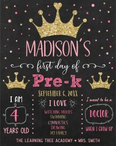 Princess School Sign design preview