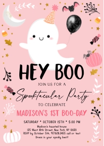 A636 Hey Boo Invite: A636 Hey Boo Invite