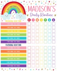 Rainbow Routine Chart design preview
