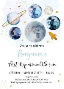 A631 Blue First Trip Invite design preview