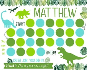 Dinosaur Sticker Chart design preview