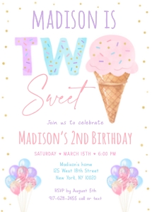 A611 Two Sweet Invite: A611 Two Sweet Invite