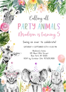 A650 Party Animal Invite design preview