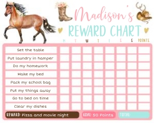Horse Reward Chart: Horse Reward Chart