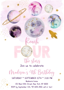 A631 Fourth Birthday Invite design preview