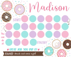 Pink Donut Sticker Chart design preview