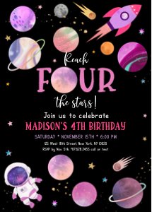 A654 Girl Invite 6 design preview