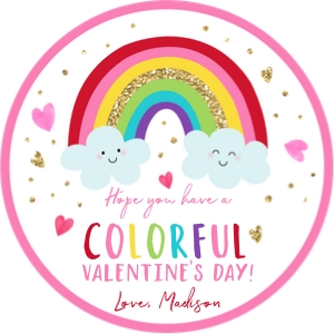 Valentine Rainbow Tag Round design preview