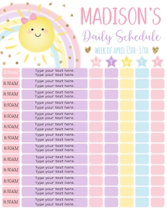 Sunshine Rainbow Schedule design preview