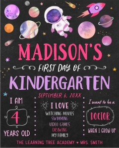 Astronaut Pink School Sign2 design preview
