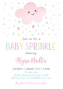 A592 Pink Shower Invite design preview