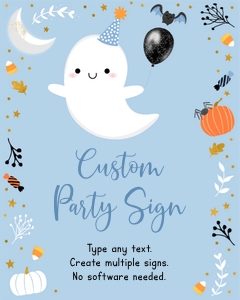 A636 Custom Party Sign Blue design preview