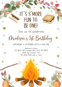 S'mores Fall Invite design preview